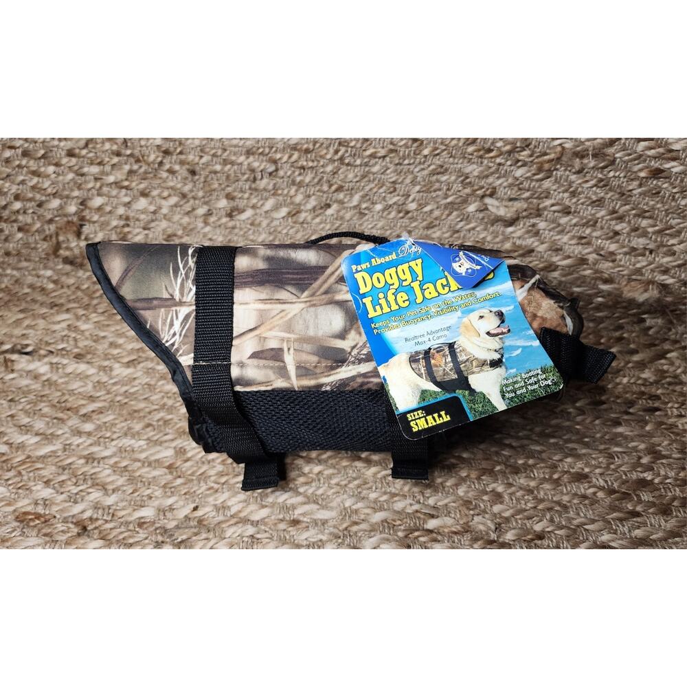 Paws Aboard Camouflage Small Dog Life Vest for Boats, Hunting, Water Sports